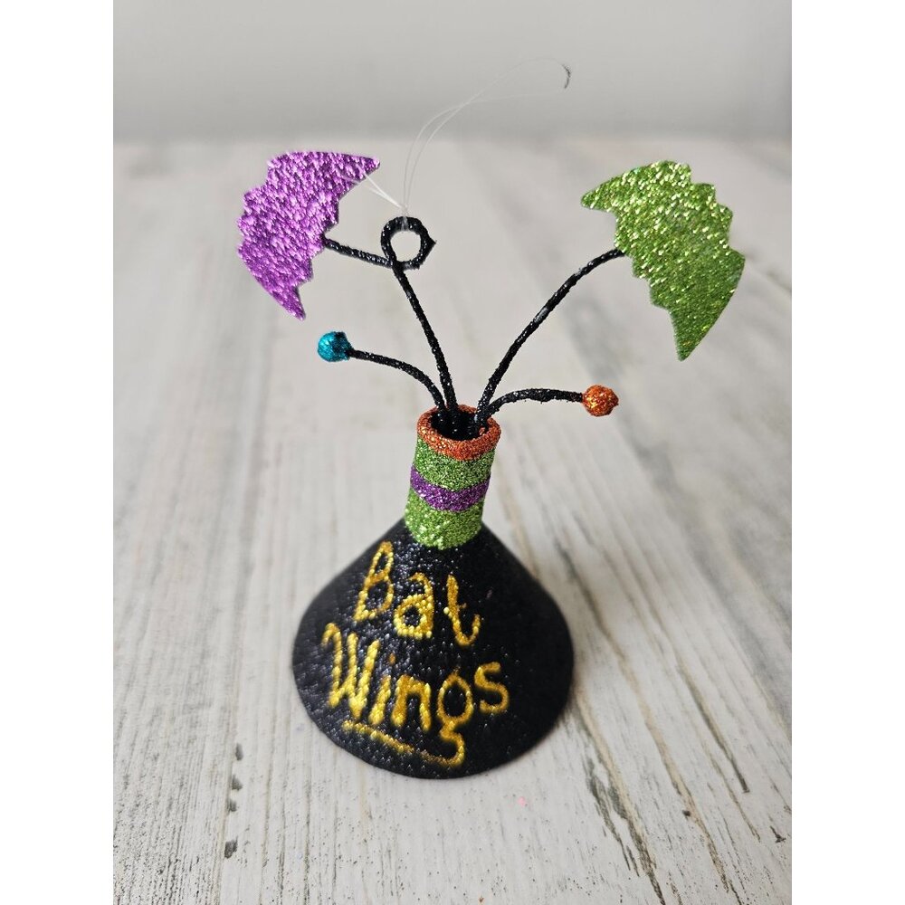 Pier‎ 1 bat wings Halloween ornament glitter RARE vintage Xmas tree